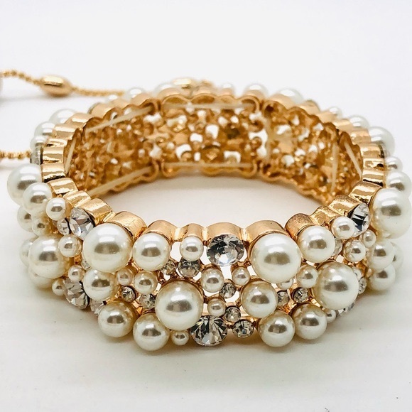 Vintage Rhinestone Pearl Bracelet Necklace Lot - Picture 12 of 16